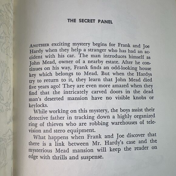 The Hardy Boys Mystery Stories #25 The Secret Panel Hardcover 1969 - Picture 6 of 6